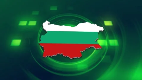 Bulgaria Map and Flag Background Stock Footage 344027005