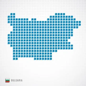 Bulgaria map and flag icon Illustrazione stock
