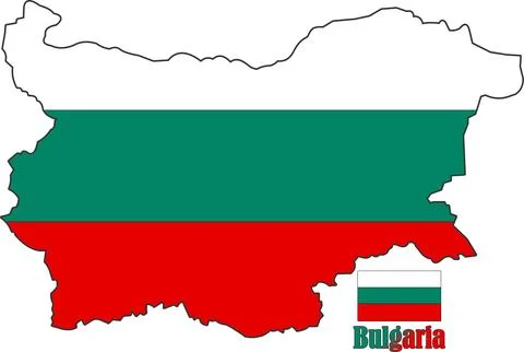 Bulgaria Map and Flag Stock Illustration
