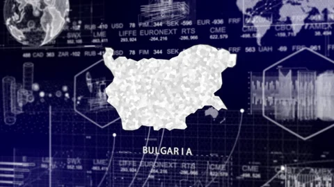 Bulgaria Map Animation Loop | Growth, GDP, Oil Economy &amp; Development Insights Stock Footage 331577398