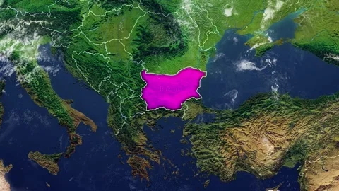 Bulgaria Map With Borders Stock Footage 318671718