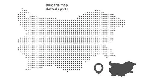 Bulgaria map dotted on white background vector isolated Stock Illustration