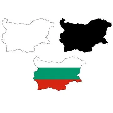 Bulgaria Map. Flag of Bulgaria maps territory. Outline map Bulgaria. Stock-Illustration