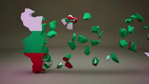 Bulgaria Map With Flag Stock Footage 323869888
