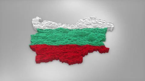 Bulgaria Map with Flag Intro Background Stock Footage 315162979
