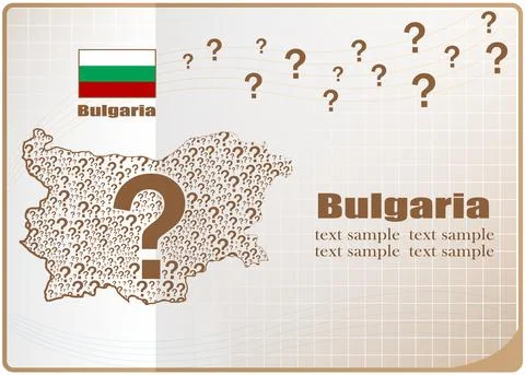 Bulgaria map flag made from question mark. Stock Illustration