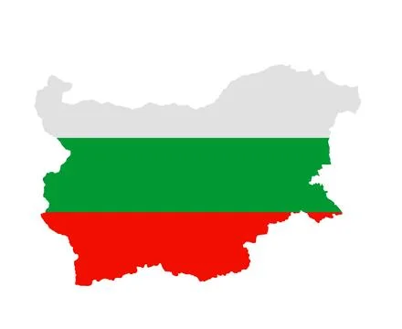 Bulgaria map flag vector silhouette illustration isolated on white Illustration