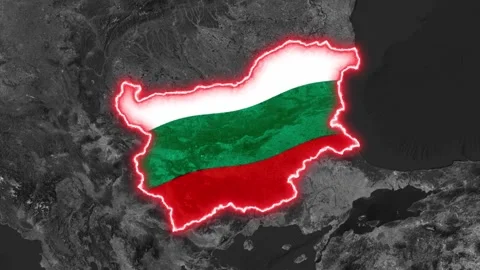 Bulgaria Map Highlight with Glowing Border Video stock 340935960