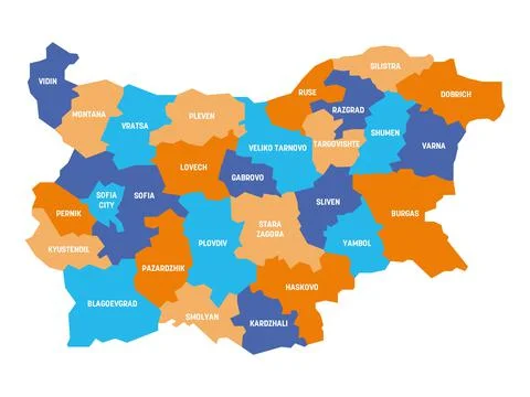 Bulgaria - map of provinces Stock Illustration