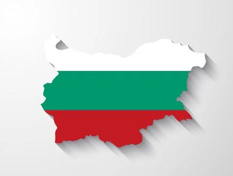 Bulgaria map with shadow effect Illustrazione stock
