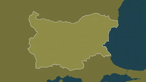 Bulgaria map - solid. Border. Pattern. Labels Stock Footage 320655380