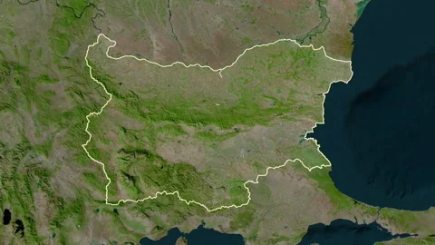 Bulgaria map - solid. Regions. Satellite. Stock Footage 241950761