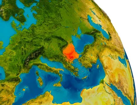 Bulgaria on model of planet Earth Illustrazione stock