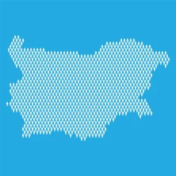 Bulgaria population. Statistic map made from stick figure people Stock Illustration