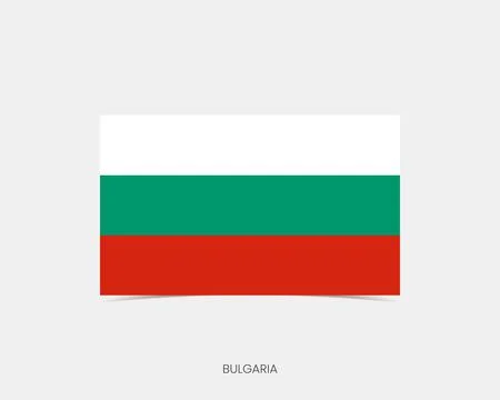Bulgaria Rectangle flag icon with shadow. Illustrazione stock