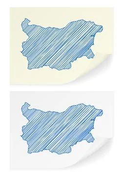 Bulgaria scribble map Stock Illustration