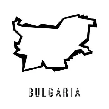 Bulgaria simple vector map outline - country shape sharp polygonal geometric  Stock Illustration