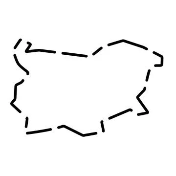 Bulgaria simplified broken outline vector map Stock Illustration