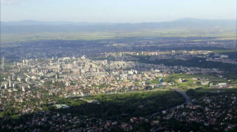 Bulgaria Sofia city timelapse high angle Stock Footage 34165492