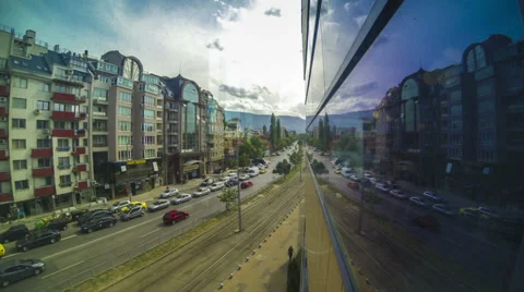 Bulgaria Sofia city traffic timelapse Stock Footage 34167668