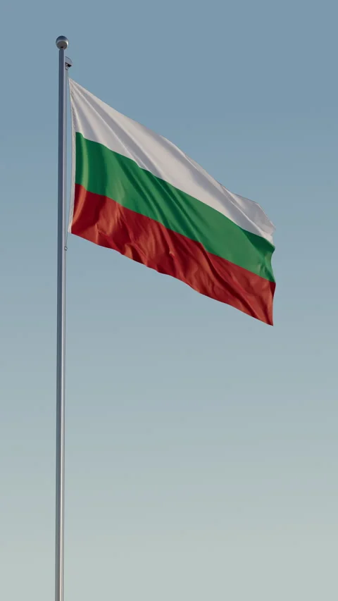 Bulgaria Sofia Flag Vertical Cinematic Realistic Waving Zoom Loop 스톡 동영상 287137014