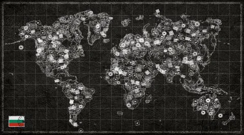 Bulgaria Sofia Stamp World Map Illustrazione stock