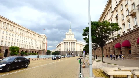 Bulgaria Sofia view of street Stock Footage 160149758