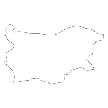 Bulgaria - solid black outline border map of country area. Simple flat vector 스톡 일러스트