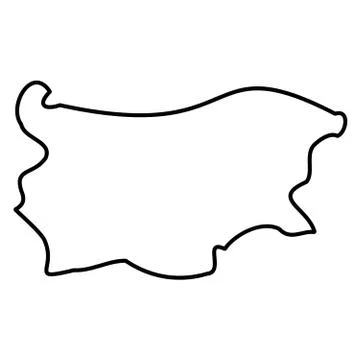 Bulgaria - solid black outline border map of country area. Simple flat vector 스톡 일러스트