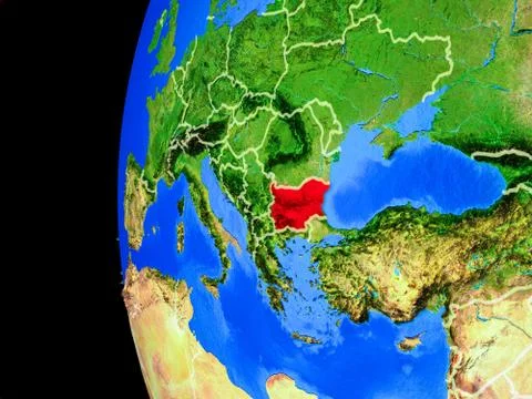 Bulgaria from space Illustrazione stock