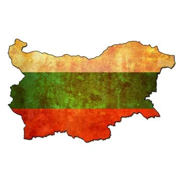 Bulgaria territory with flag Stock Illustration