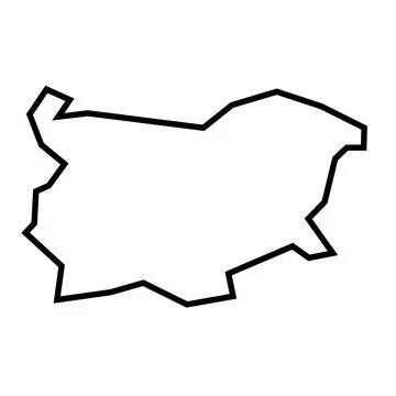 Bulgaria vector country map thick outline icon Stock Illustration
