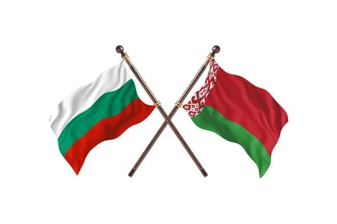 Bulgaria Versus Belarus Two countries Flags background Stock Illustration