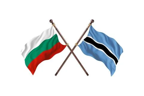 Bulgaria Versus Botswana Two countries Flags background Stock Illustration