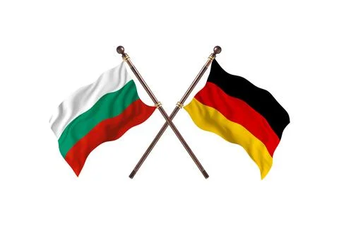 Bulgaria Versus Germany Two countries Flags background イラスト素材