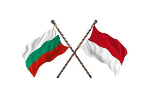 Bulgaria Versus Monaco Two countries Flags background Stock Illustration