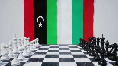 Bulgaria vs Libya  at the chessboard. Stock Footage 257966015