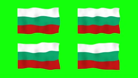 Bulgaria Waving Flag 2D Animation on Green Screen Background. Looping seaml.. Stock Footage 233333899
