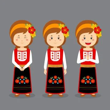 Bulgarian Character with Various Expression Stock Illustration