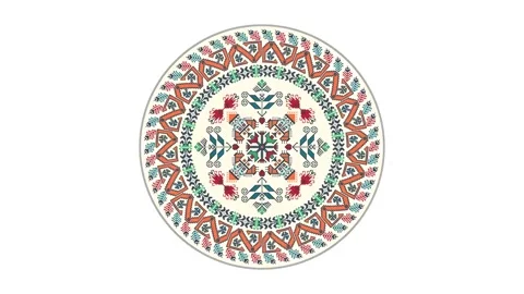 Bulgarian embroidery graphic loop Stock Footage 318457778