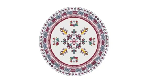 Bulgarian embroidery graphic loop Stock Footage 318457789