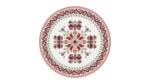 Bulgarian embroidery graphic loop Stock Footage 318457793