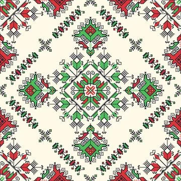 Bulgarian embroidery pattern  스톡 일러스트