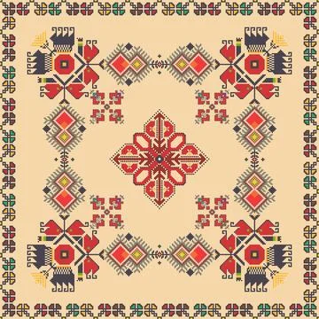 Bulgarian embroidery pattern  Stock Illustration