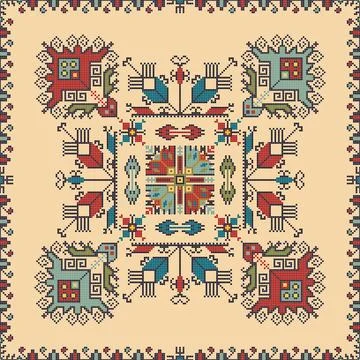 Bulgarian embroidery pattern  Stock Illustration