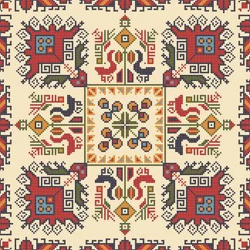 Bulgarian embroidery pattern  Stock Illustration