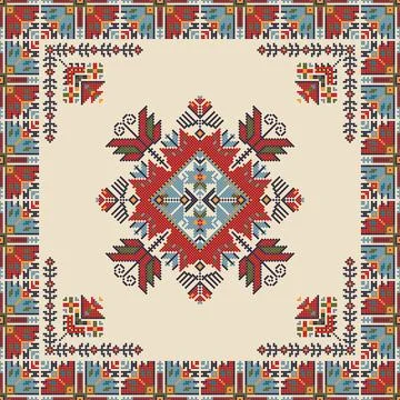 Bulgarian embroidery pattern  Stock Illustration