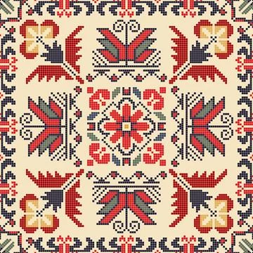 Bulgarian embroidery pattern  Stock Illustration