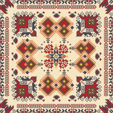 Bulgarian embroidery pattern  Stock Illustration