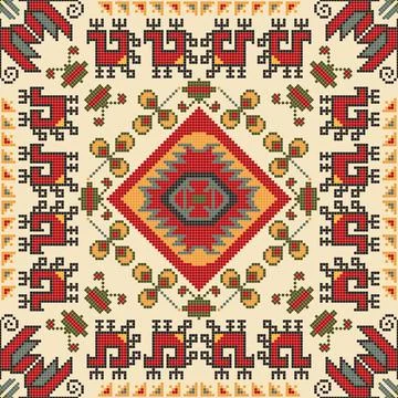 Bulgarian embroidery pattern  Stock Illustration
